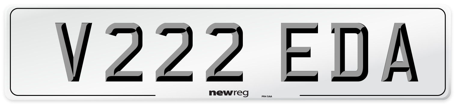 V222 EDA Number Plate from New Reg